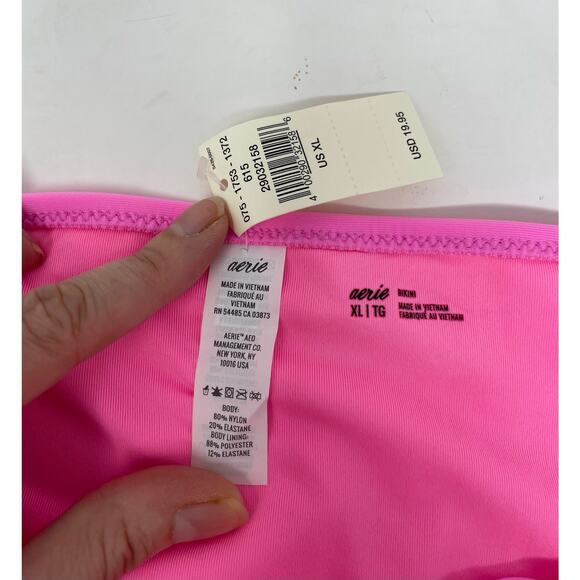 Aerie Bikini Bottom Brief Bathing Suit Hot Pink XL NWT - Picture 3 of 5